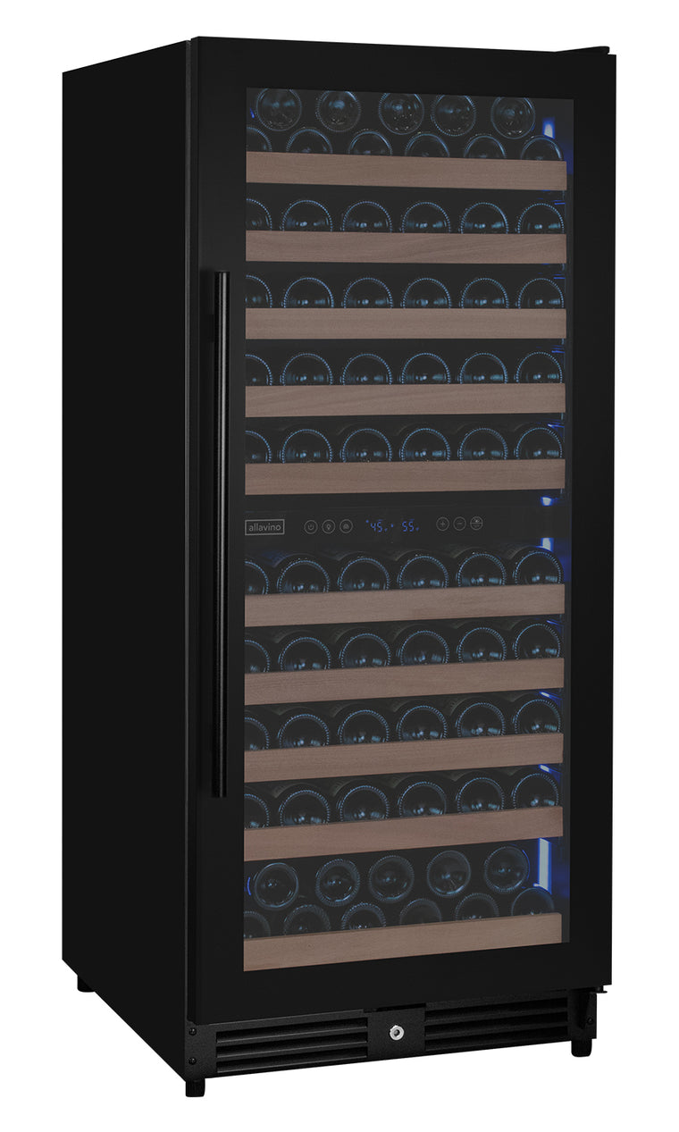 Allavino Reserva Series 119 Bottle 55" Semi Tall Dual Zone Right Hinge Black Metal Wine Refrigerator - VSW11955D-2BR