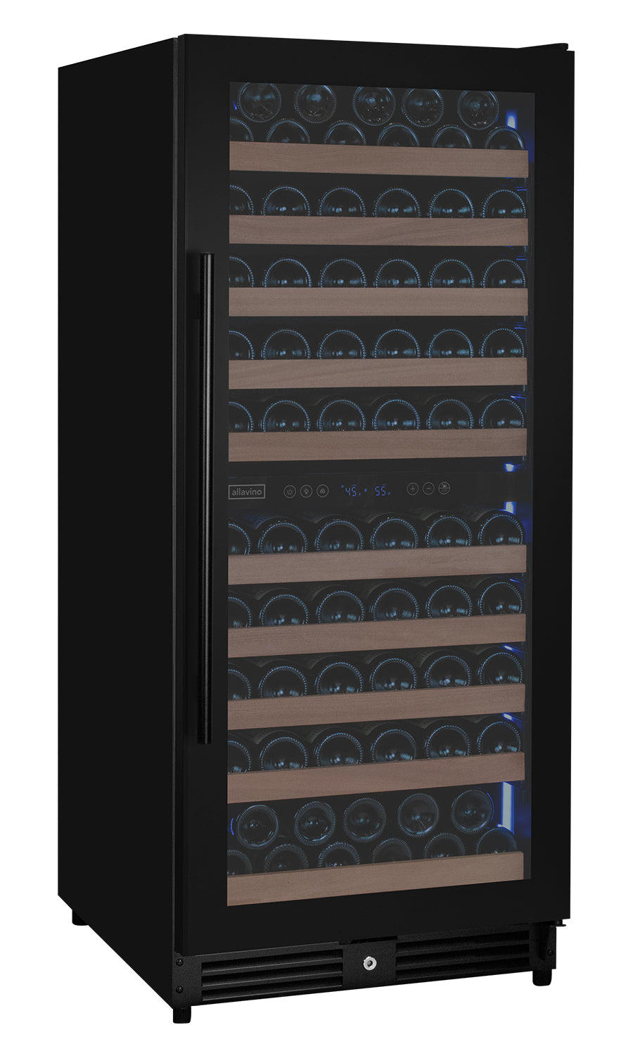 Allavino Reserva Series 119 Bottle 55" Semi Tall Dual Zone Right Hinge Black Metal Wine Refrigerator - VSW11955D-2BR
