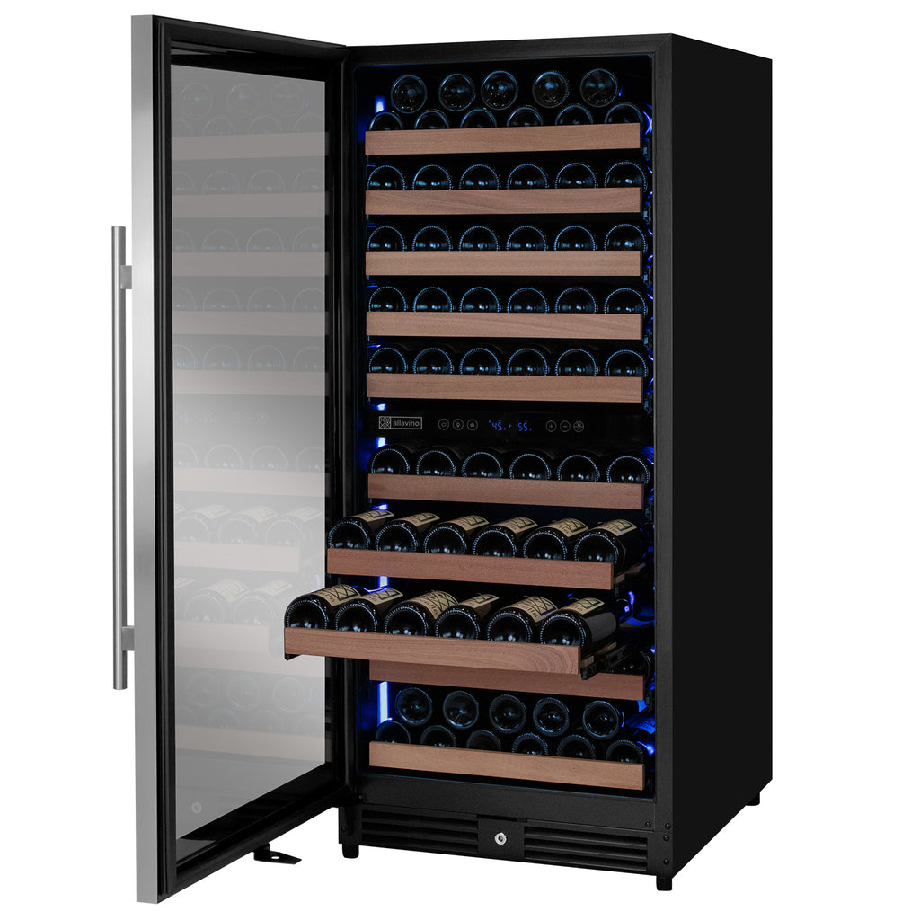 Allavino 119 Bottle 55" Tall Dual Zone Left Hinge Stainless Steel Wine Refrigerator - VSW11955D-2SL
