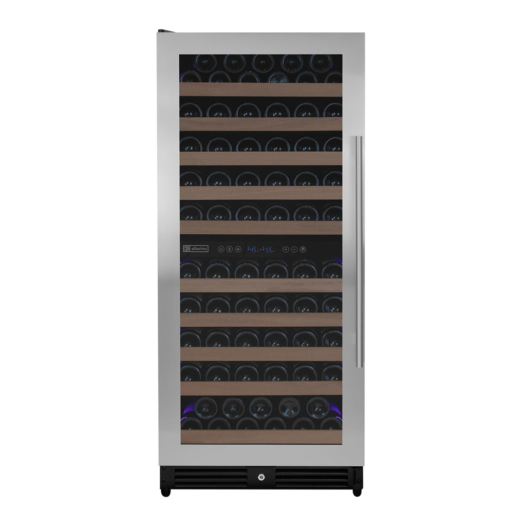 Allavino 119 Bottle 55" Tall Dual Zone Left Hinge Stainless Steel Wine Refrigerator - VSW11955D-2SL