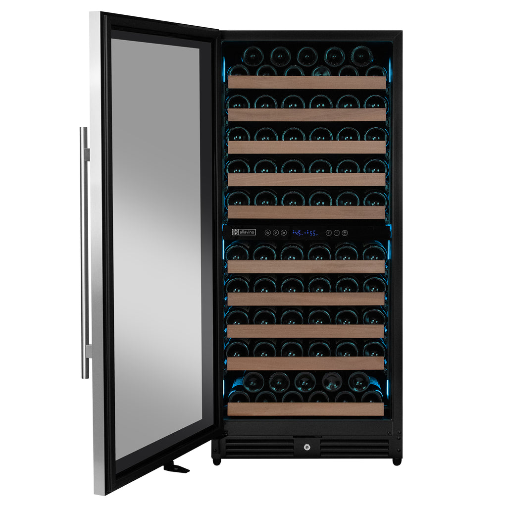 Allavino 119 Bottle 55" Tall Dual Zone Left Hinge Stainless Steel Wine Refrigerator - VSW11955D-2SL