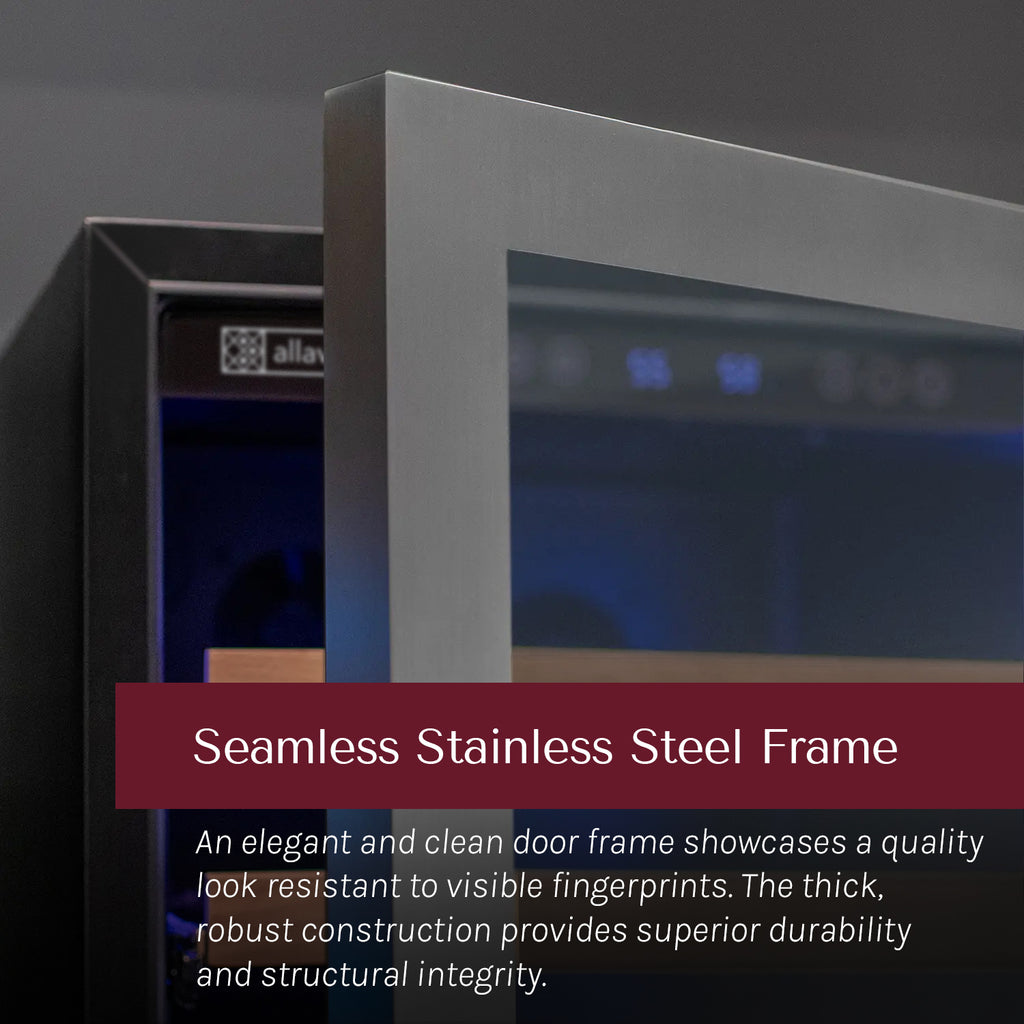 Allavino 119 Bottle 55" Tall Dual Zone Left Hinge Stainless Steel Wine Refrigerator - VSW11955D-2SL