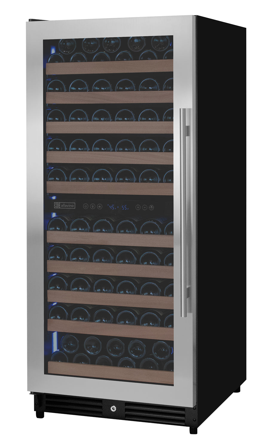 Allavino 119 Bottle 55" Tall Dual Zone Left Hinge Stainless Steel Wine Refrigerator - VSW11955D-2SL