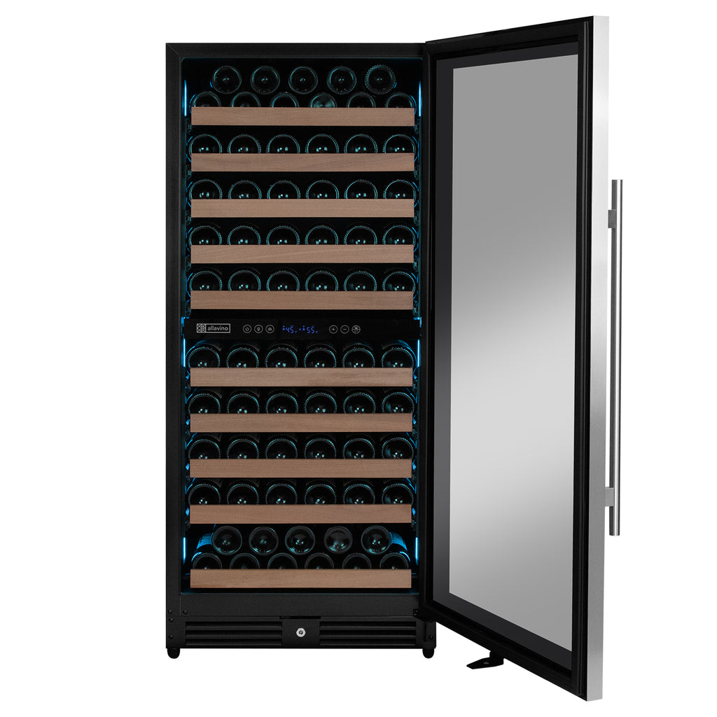 Allavino 119 Bottle 55" Tall Dual Zone Right Hinge Stainless Steel Wine Refrigerator - VSW11955D-2SR