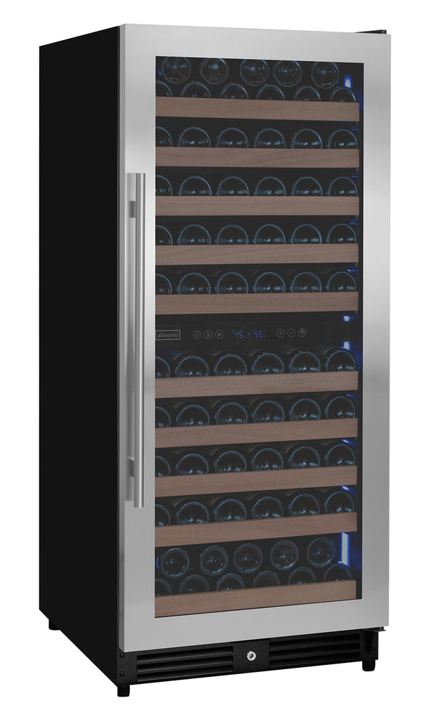 Allavino 119 Bottle 55" Tall Dual Zone Right Hinge Stainless Steel Wine Refrigerator - VSW11955D-2SR