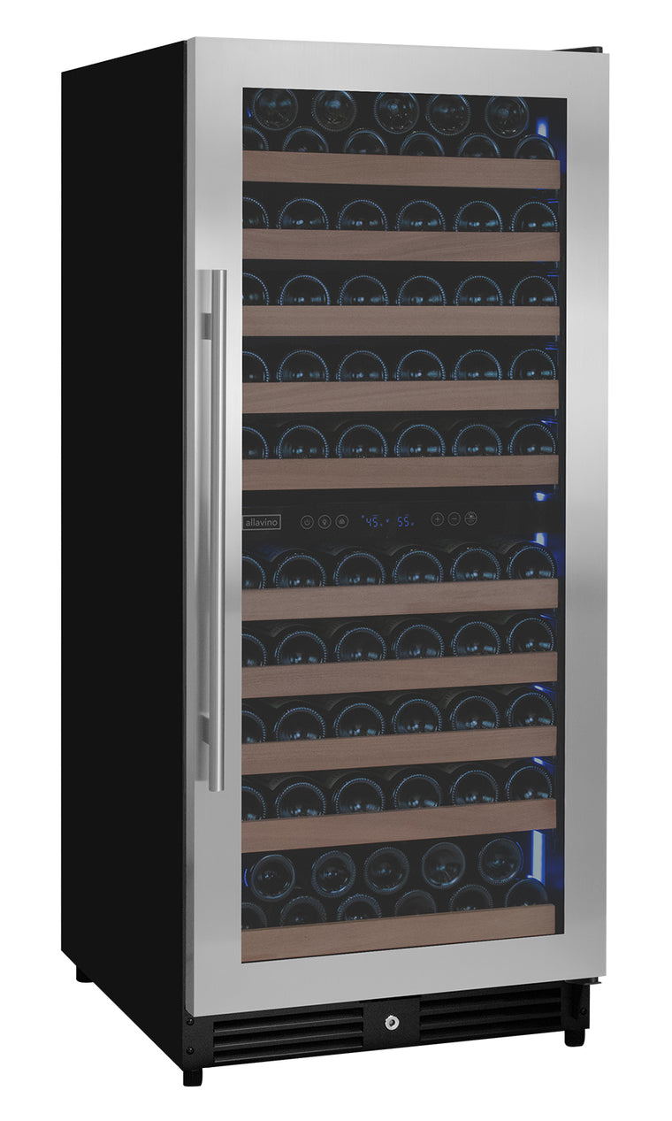 Allavino 119 Bottle 55" Tall Dual Zone Right Hinge Stainless Steel Wine Refrigerator - VSW11955D-2SR