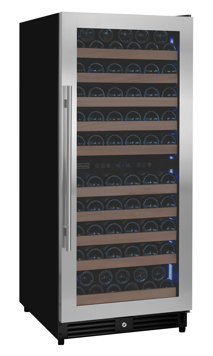 Allavino 119 Bottle 55" Tall Dual Zone Right Hinge Stainless Steel Wine Refrigerator - VSW11955D-2SR