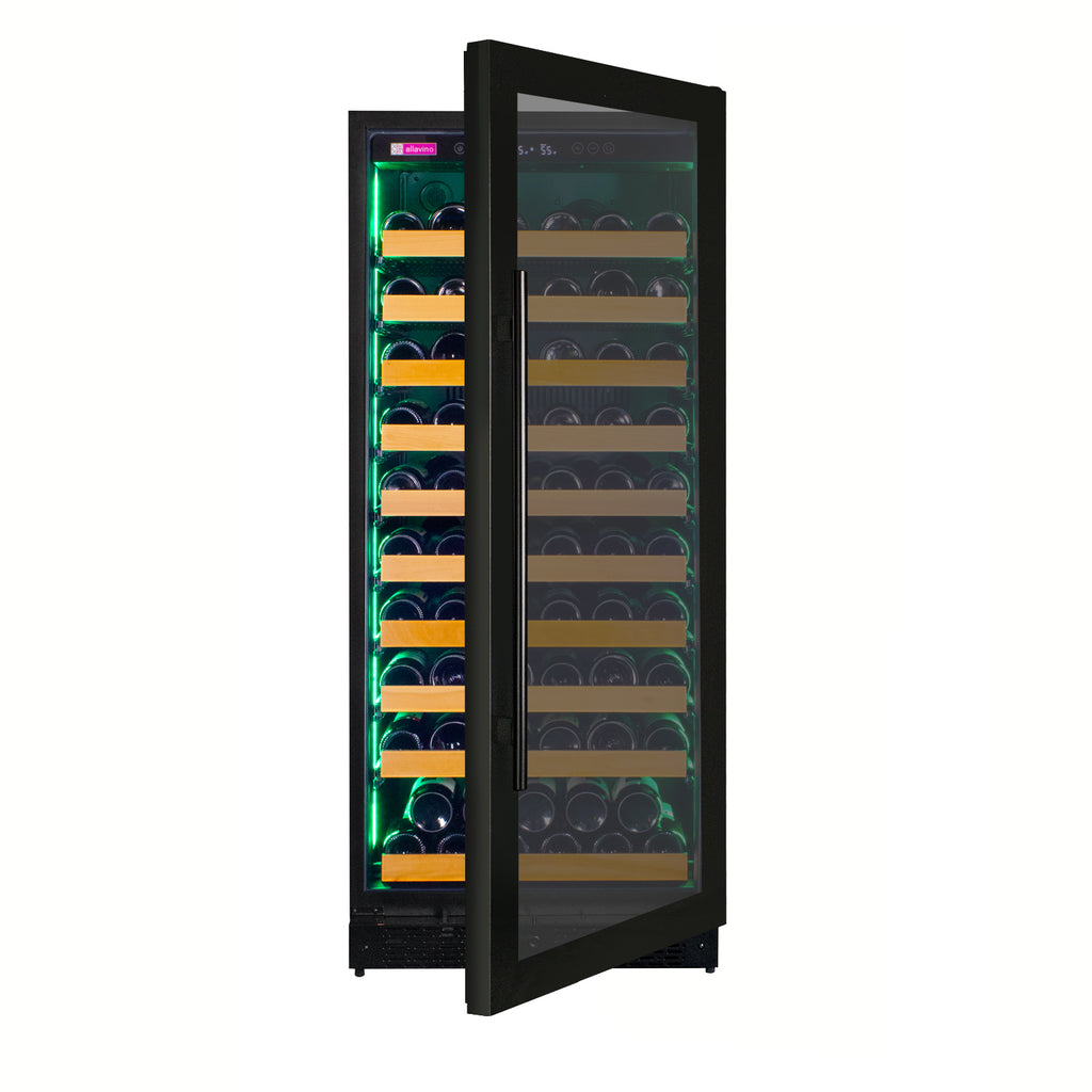 Allavino Reserva Series 119 Bottle 55" Tall Single Zone Right Hinge Black Glass Wine Refrigerator - VSW11955S-1BGR