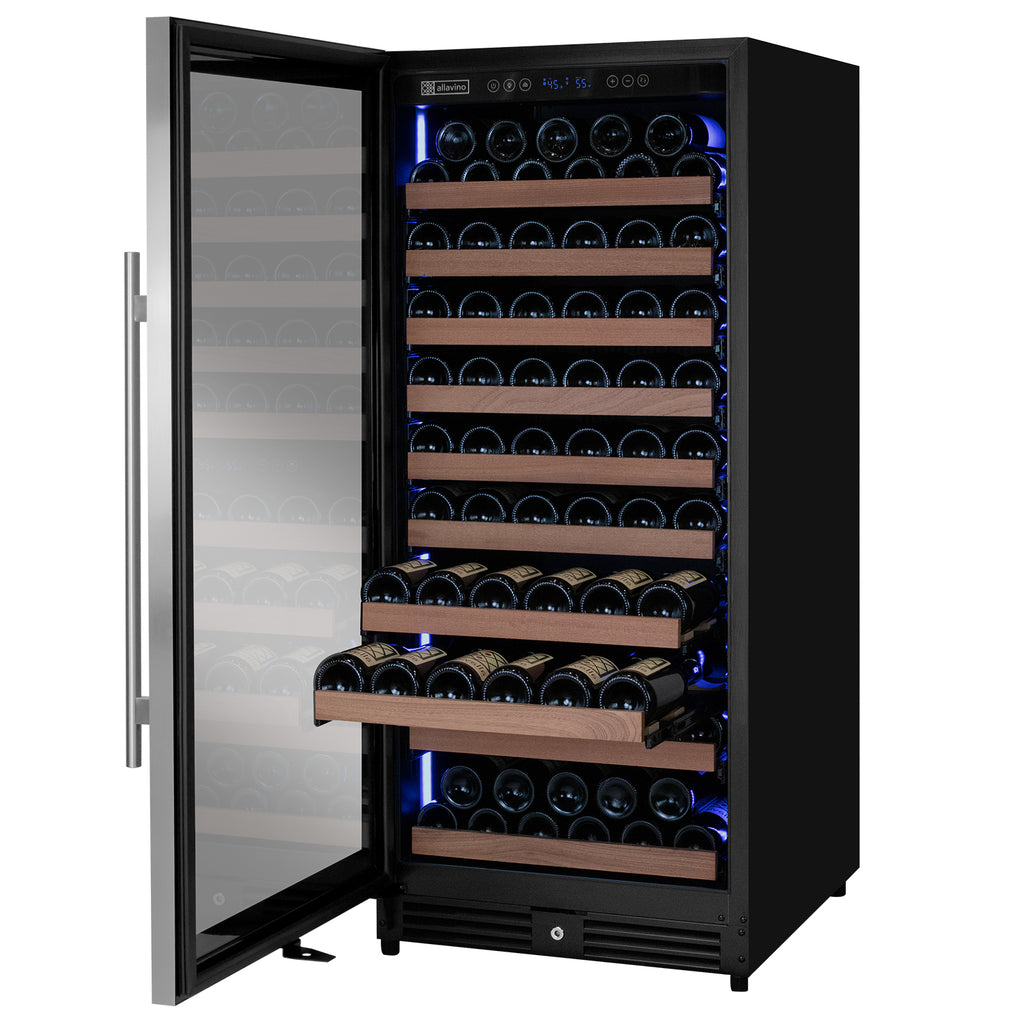 Allavino 119 Bottle 55" Tall Single Zone Left Hinge Stainless Steel Wine Refrigerator - VSW11955S-1SL