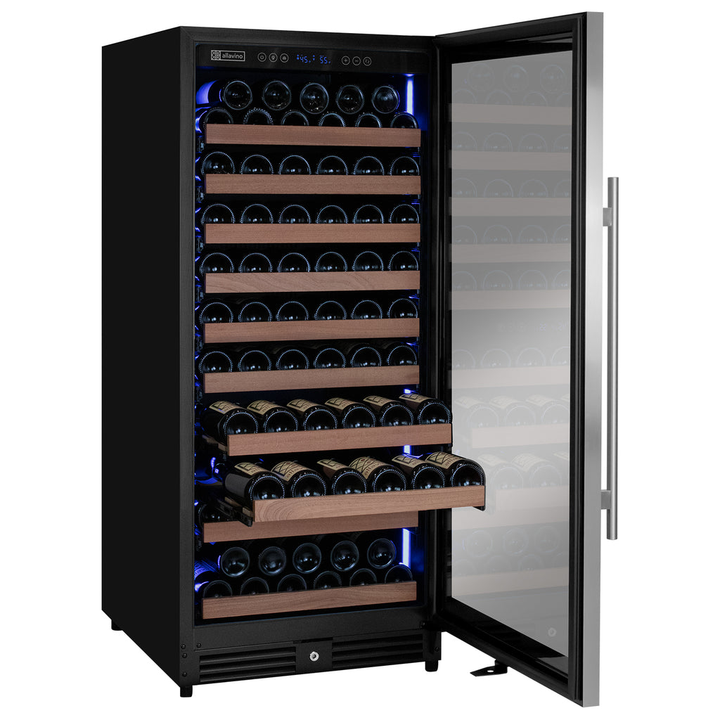Allavino 119 Bottle 55" Tall Single Zone Right Hinge Stainless Steel Wine Refrigerator - VSW11955S-1SR