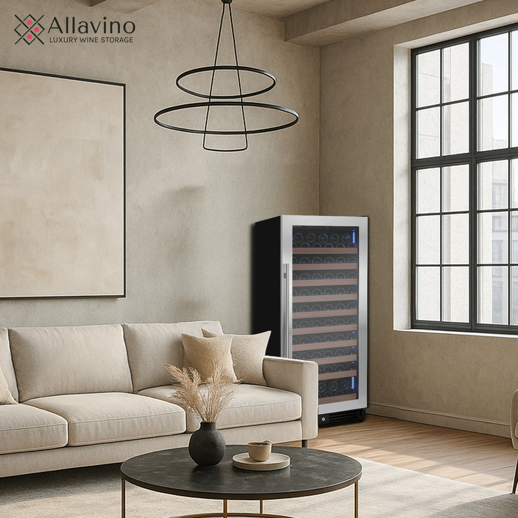 Allavino 119 Bottle 55" Tall Single Zone Right Hinge Stainless Steel Wine Refrigerator - VSW11955S-1SR