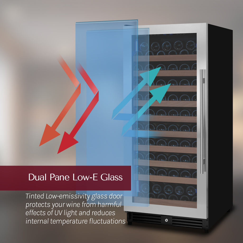 Allavino 119 Bottle 55" Tall Single Zone Right Hinge Stainless Steel Wine Refrigerator - VSW11955S-1SR
