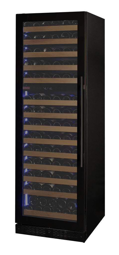 Allavino Reserva Series 154 Bottle Dual Zone Wine Refrigerator Cooler with Left Hinge Black Glass Door - VSW15471D-2BGL