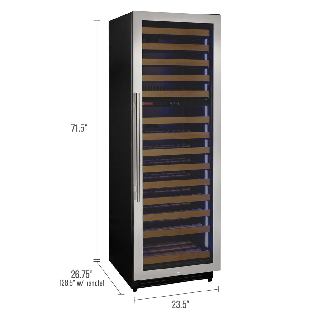 Allavino Reserva Series 154 Bottle Dual Zone Built-in Wine Refrigerator with Stainless Steel Door - Right Hinge - VSW15471D-2SR