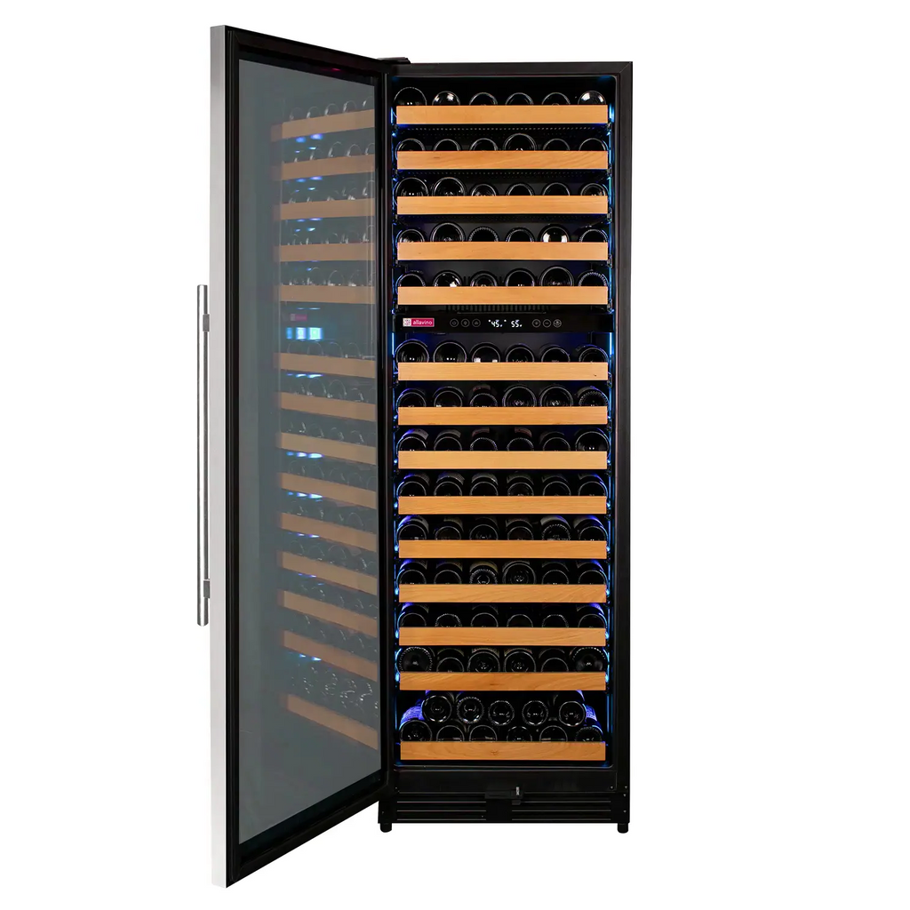 Allavino Reserva Series 154 Bottle 71" Tall Dual Zone Left Hinge Stainless Steel Wine Refrigerator - VSW15471D-2SL