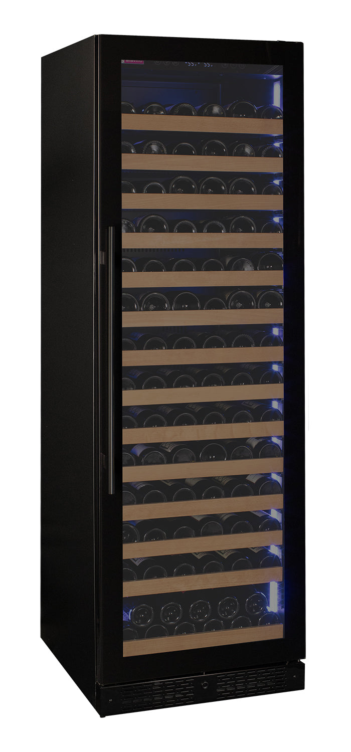 Allavino Reserva Series 163 Bottle 71" Tall Single Zone Right Hinge Black Glass Door Wine Cooler Refrigerator - VSW16371S-1BGR