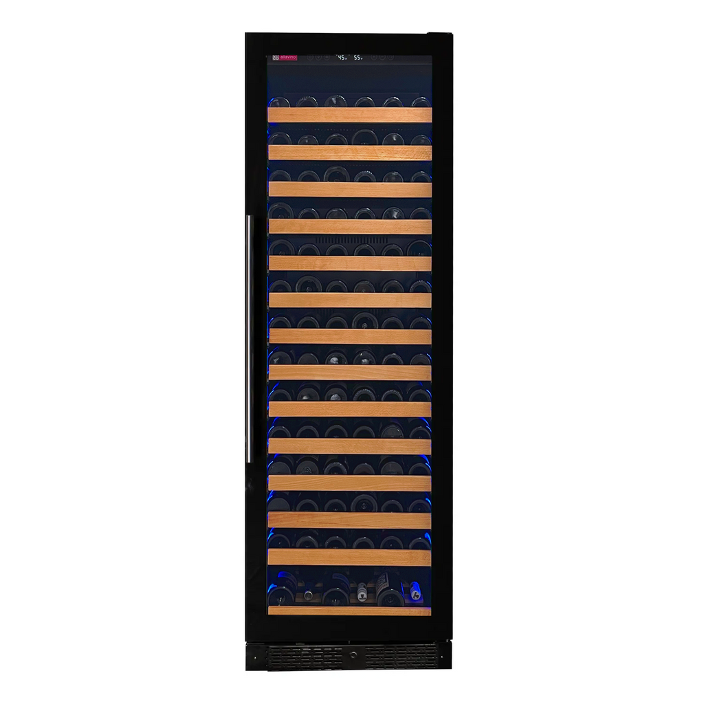 Allavino Reserva Series 163 Bottle 71" Tall Single Zone Right Hinge Black Glass Door Wine Cooler Refrigerator - VSW16371S-1BGR