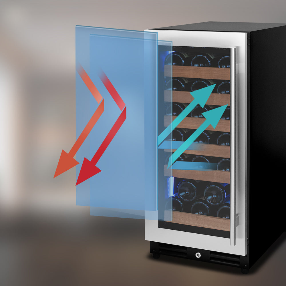 Allavino 15" Wide Reserva Series 30 Bottle Single Zone Stainless Steel Left Hinge Wine Refrigerator - VSW3015S-1SL