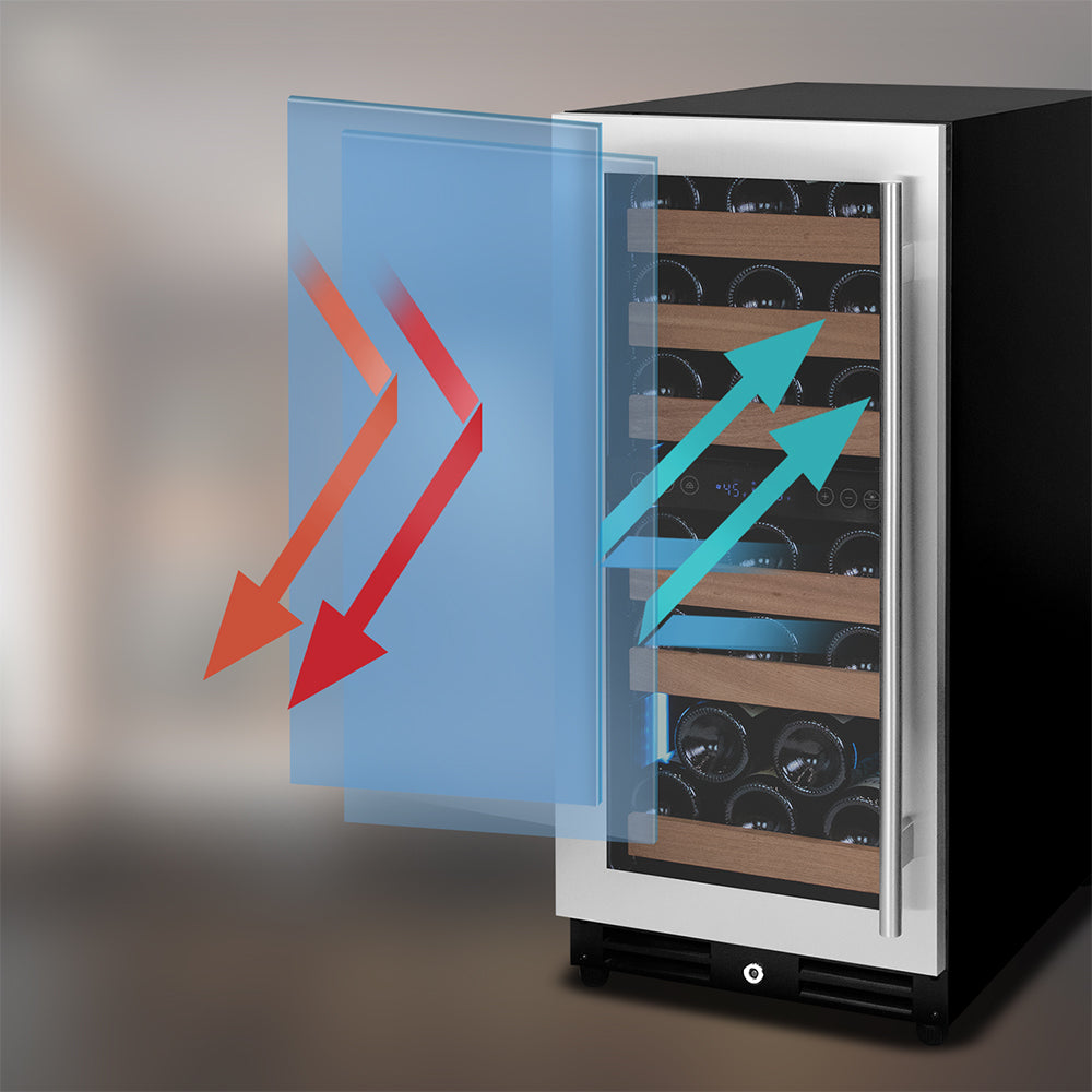 Allavino 15" Wide Reserva Series 30 Bottle Dual Zone Stainless Steel Right Hinge Wine Refrigerator - VSW3015D-2SR