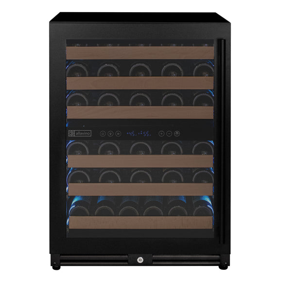 Allavino Reserva Series - 51 Bottle Dual Zone Built-in Luxury Wine Refrigerator with Black Door - Left Hinge - VSW5134D-2BL