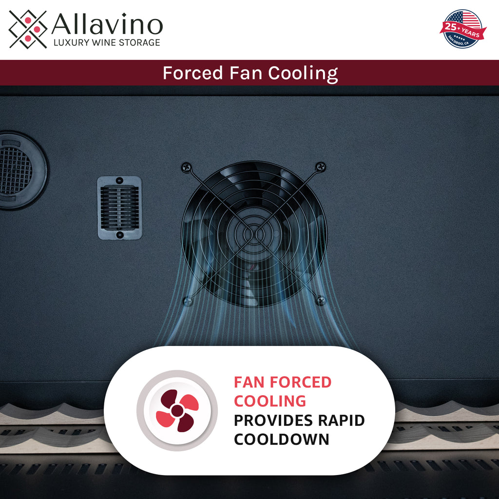 Allavino Reserva Series - 51 Bottle Dual Zone Built-in Luxury Wine Refrigerator with Black Door - Left Hinge - VSW5134D-2BL