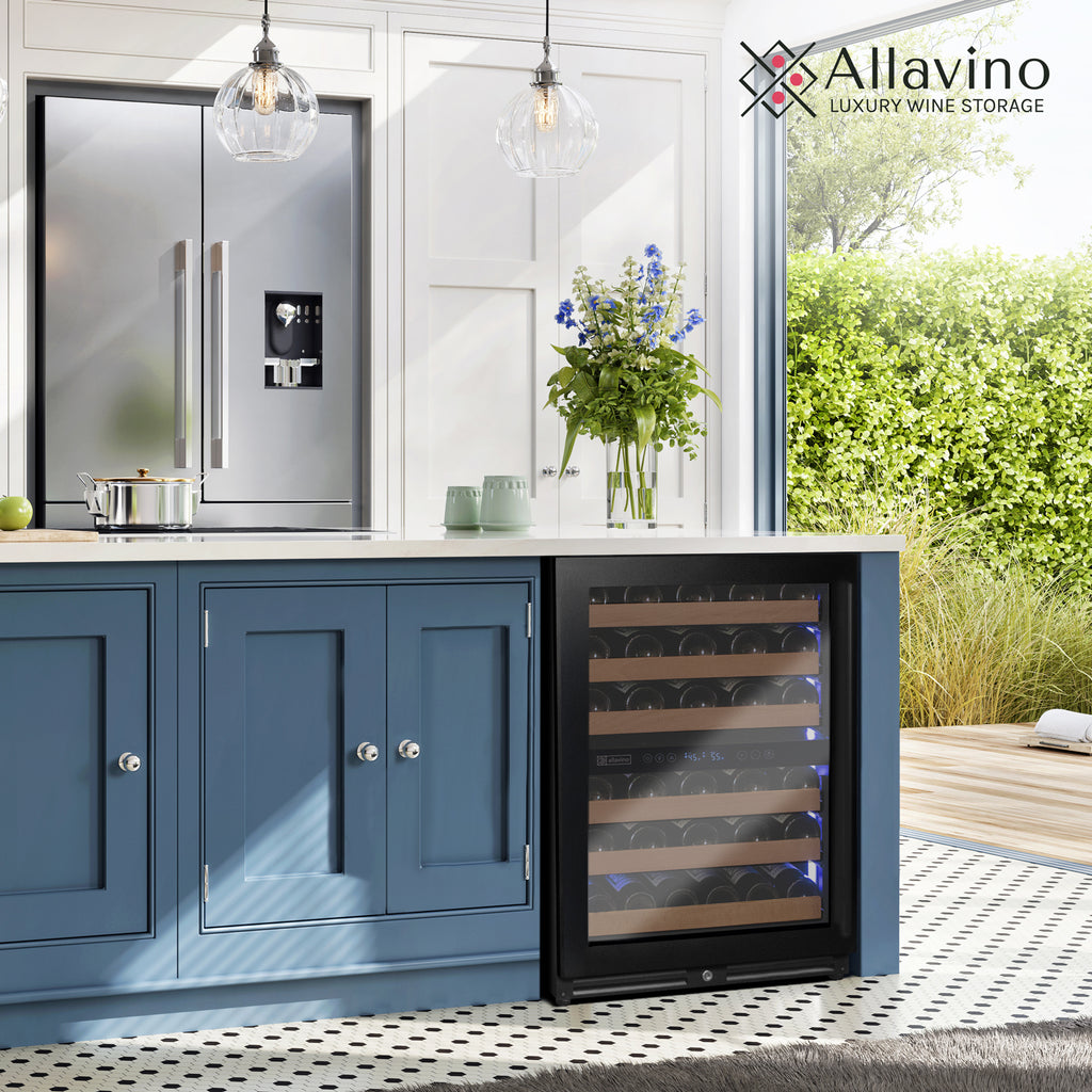 Allavino Reserva Series - 51 Bottle Dual Zone Built-in Luxury Wine Refrigerator with Black Door - Left Hinge - VSW5134D-2BL