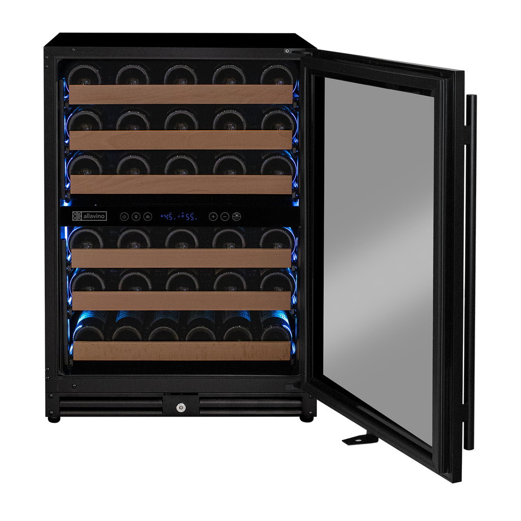Allavino Reserva Series - 51 Bottle Dual Zone Built-in Luxury Wine Refrigerator with Black Door - Right Hinge - VSW5134D-2BR