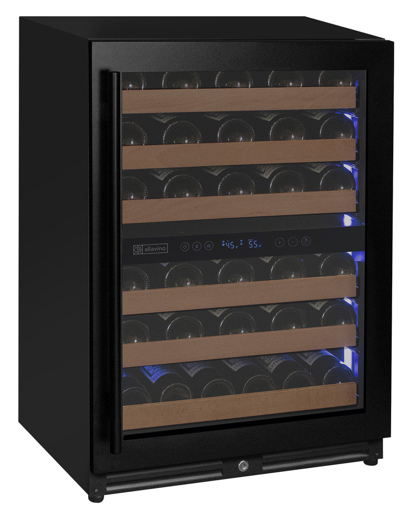 Allavino Reserva Series - 51 Bottle Dual Zone Built-in Luxury Wine Refrigerator with Black Door - Right Hinge - VSW5134D-2BR