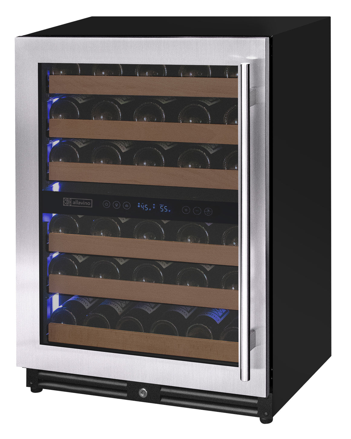 Allavino Reserva Series 51 Bottle Dual Zone Undercounter Wine Refrigerator Cooler with Stainless Steel Door - Left Hinge - VSW5134D-2SL