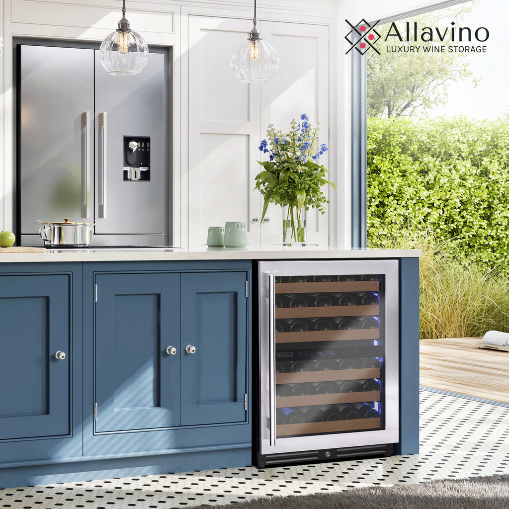 Allavino Reserva Series 51 Bottle Dual Zone Undercounter Wine Refrigerator Cooler with Stainless Steel Door - Right Hinge - VSW5134D-2SR