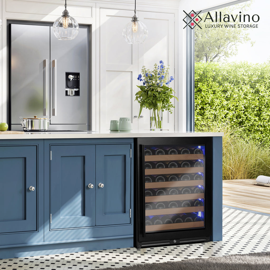 Allavino Reserva Series - 51 Bottle Single Zone Built-in Luxury Wine Refrigerator with Black Door - Right Hinge - VSW5134S-1BR