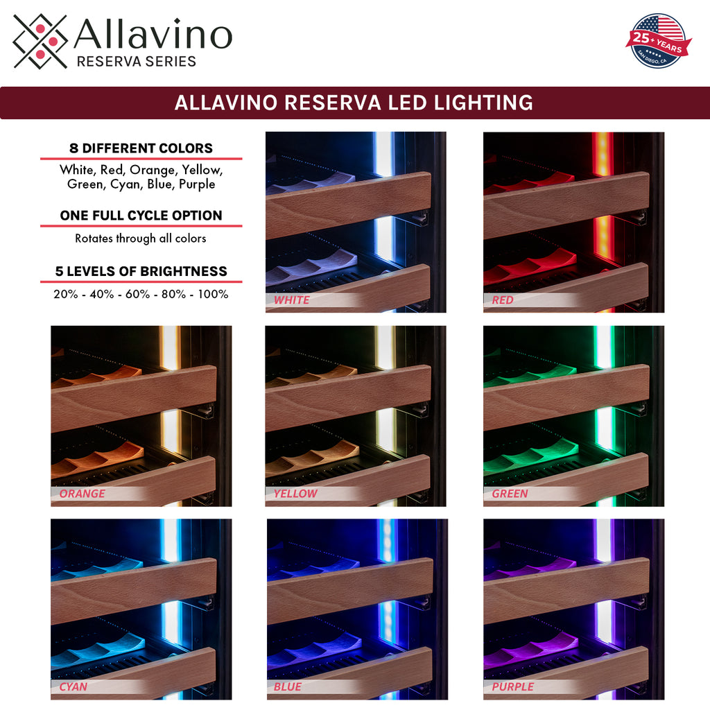 Allavino Reserva Series - 51 Bottle Single Zone Built-in Luxury Wine Refrigerator with Panel Ready Overlay Door - Right Hinge - VSW5134S-1PRR