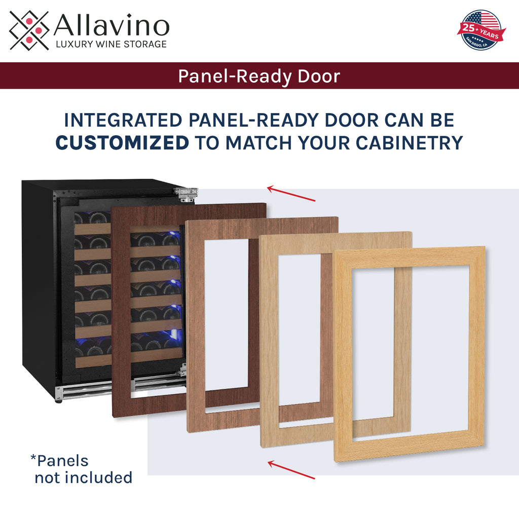 Allavino Reserva Series - 51 Bottle Single Zone Built-in Luxury Wine Refrigerator with Panel Ready Overlay Door - Right Hinge - VSW5134S-1PRR