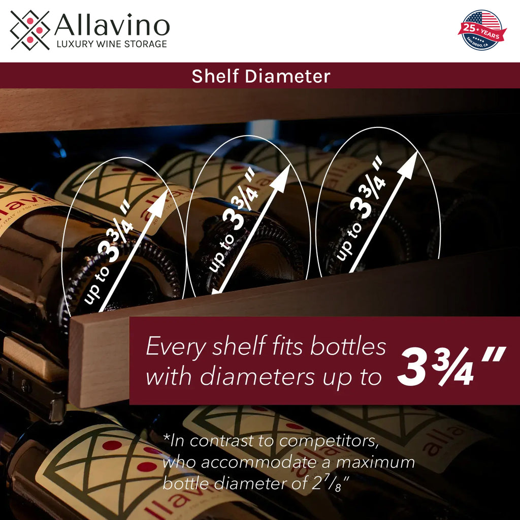 Allavino Reserva Series - 51 Bottle Single Zone Built-in Luxury Wine Refrigerator with Panel Ready Overlay Door - Right Hinge - VSW5134S-1PRR