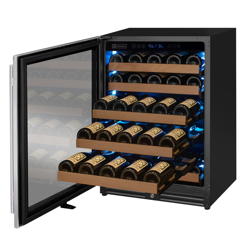 Allavino Reserva Series 51 Bottle Single Zone Built-in Luxury Wine Refrigerator with Stainless Steel Door - Left Hinge - VSW5134S-1SL