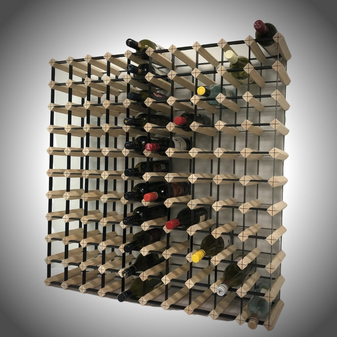 KingsBottle 110 Bottle Timber Wine Rack | 10x10 Configuration