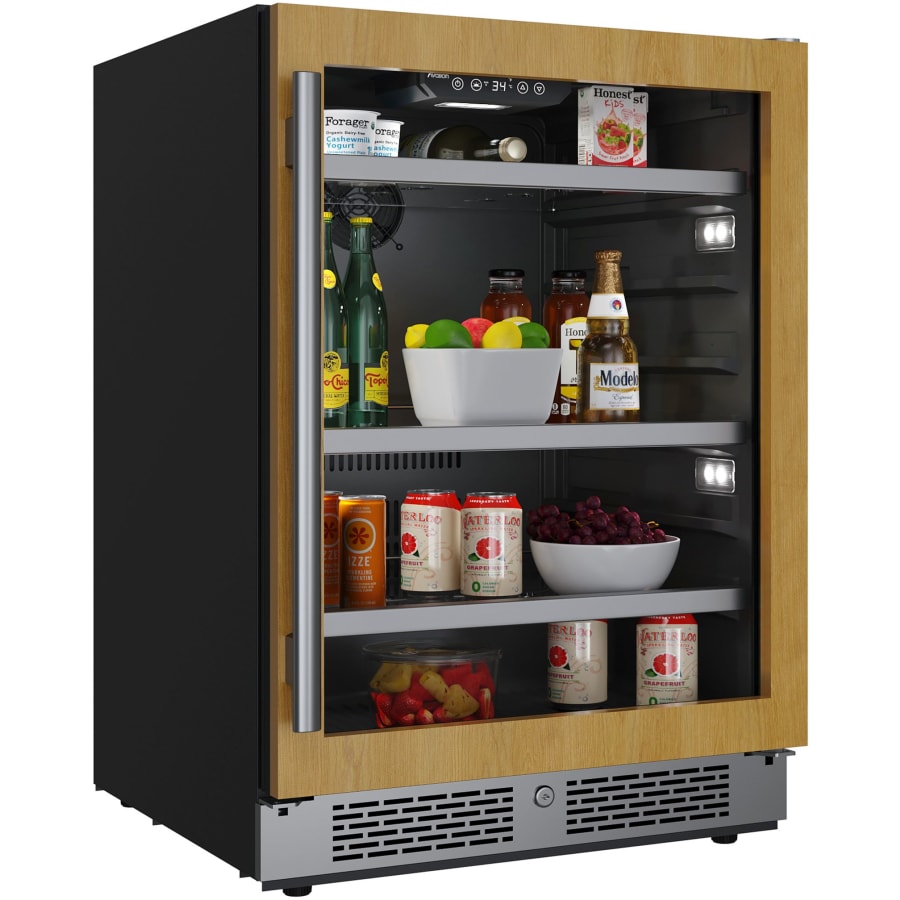 Avallon 24 Inch Wide 140 Can Energy Efficient Beverage Center with LED Lighting, Double Pane Glass, Touch Control Panel and Right Swing Door - ABR242PRGRH