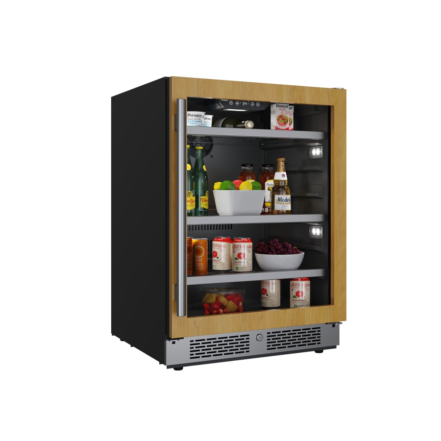 Avallon 24 Inch Wide 140 Can Energy Efficient Beverage Center with LED Lighting, Double Pane Glass, Touch Control Panel and Right Swing Door - ABR242PRGRH