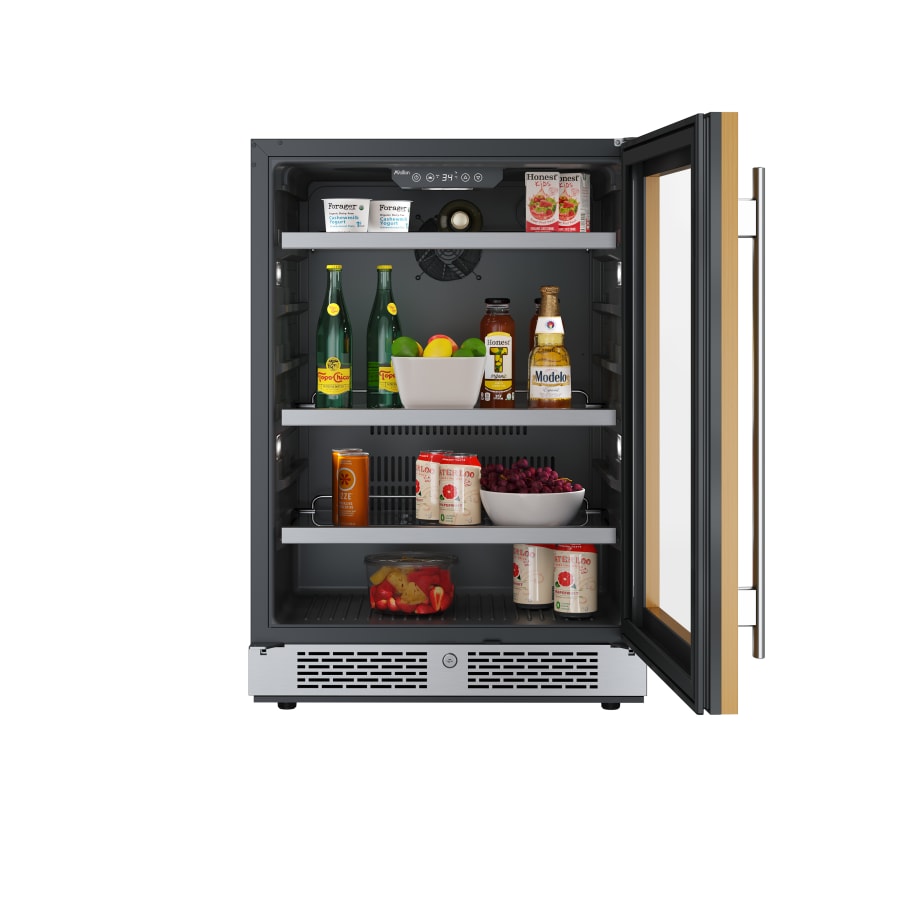 Avallon 24 Inch Wide 140 Can Energy Efficient Beverage Center with LED Lighting, Double Pane Glass, Touch Control Panel and Right Swing Door - ABR242PRGRH