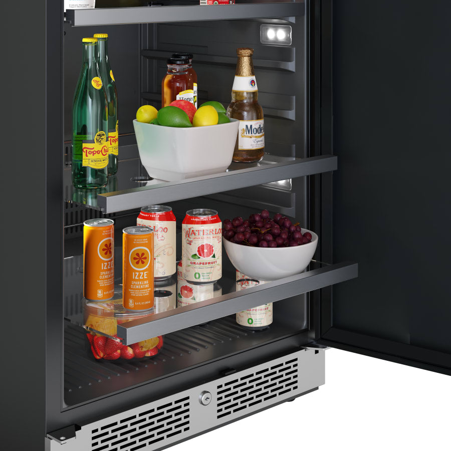 Avallon 24 Inch Wide 140 Can Energy Efficient Beverage Center with LED Lighting, Double Pane Glass, Touch Control Panel and Right Swing Door - ABR242PRGRH