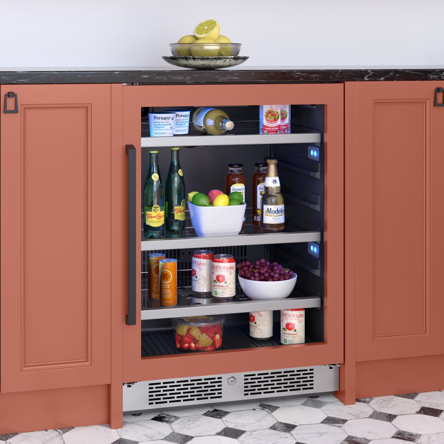 Avallon 24 Inch Wide 140 Can Energy Efficient Beverage Center with LED Lighting, Double Pane Glass, Touch Control Panel and Right Swing Door - ABR242PRSRH