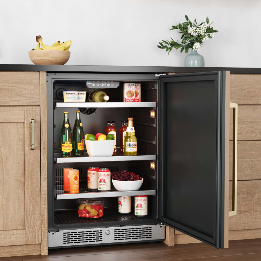 Avallon 24 Inch Wide 140 Can Energy Efficient Beverage Center with LED Lighting, Double Pane Glass, Touch Control Panel and Right Swing Door - ABR242PRSRH