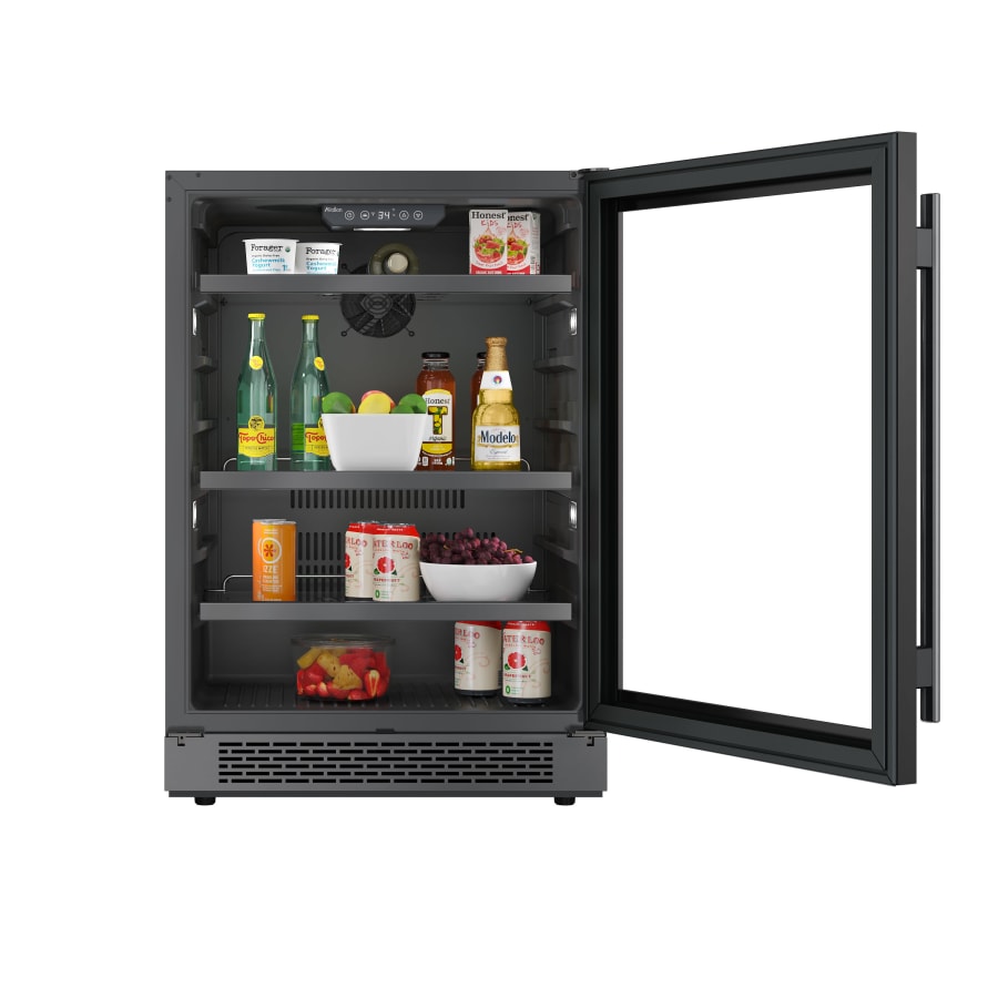 Avallon 24 Inch Wide 140 Can Energy Efficient Beverage Center with LED Lighting, Double Pane Glass, Touch Control Panel and Right Swing Door - ABR242PRGRH