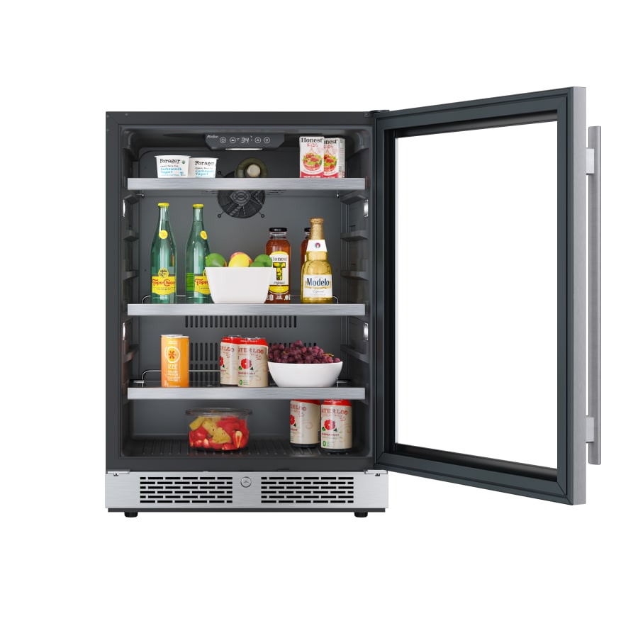 Avallon 24 Inch Wide 140 Can Energy Efficient Beverage Center with LED Lighting, Double Pane Glass, Touch Control Panel and Right Swing Door - ABR242PRGRH