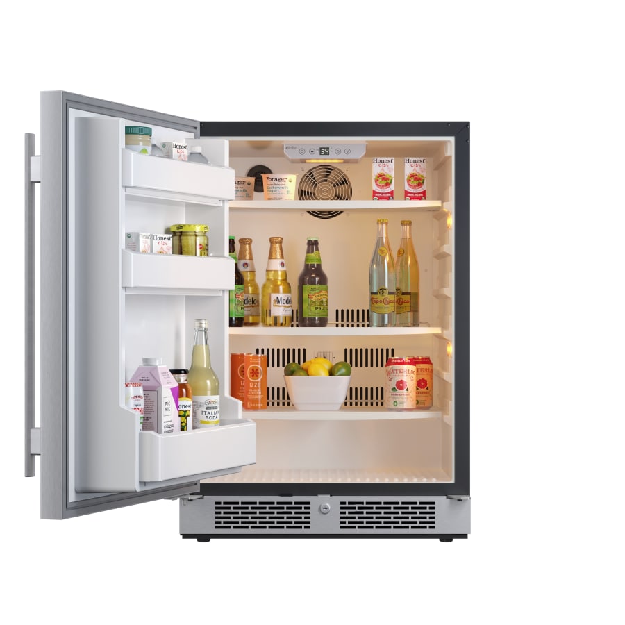 Avallon 24 Inch Wide 5.66 Cu. Ft. Built-In Compact Refrigerator with Left Hinge - AFR242SSLH
