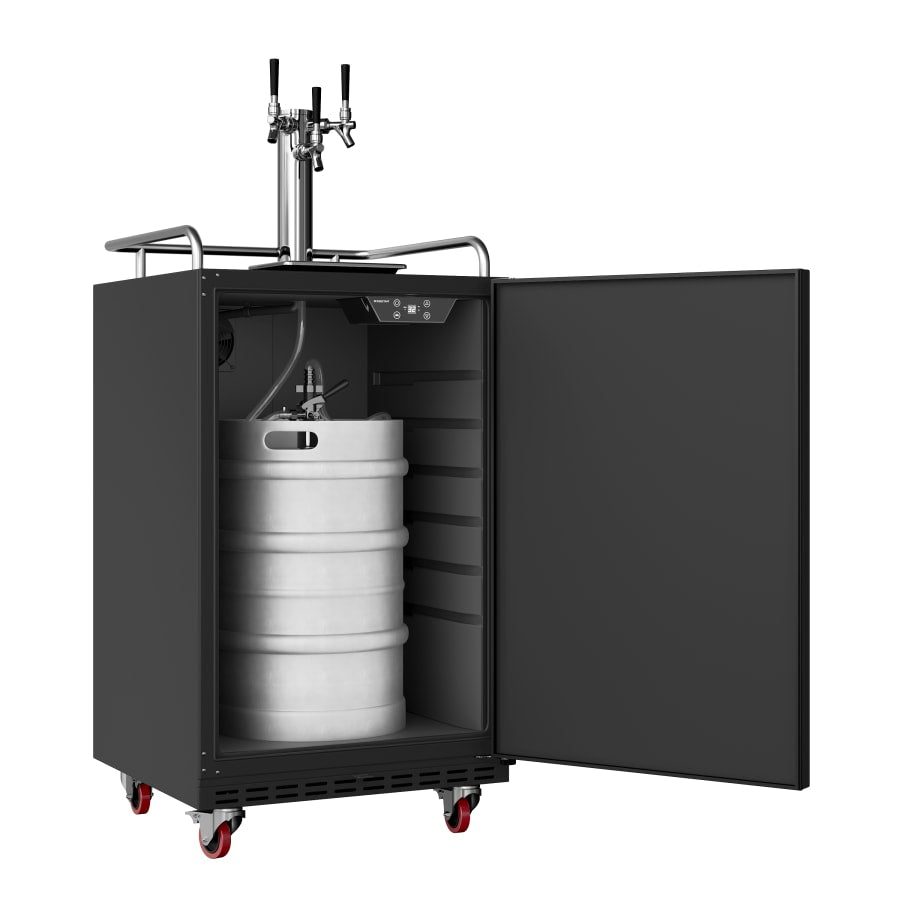 EdgeStar 24 Inch Wide Triple Tap Kegerator for Full Size Kegs with Electronic Control Panel - KC7000BBLTRIP