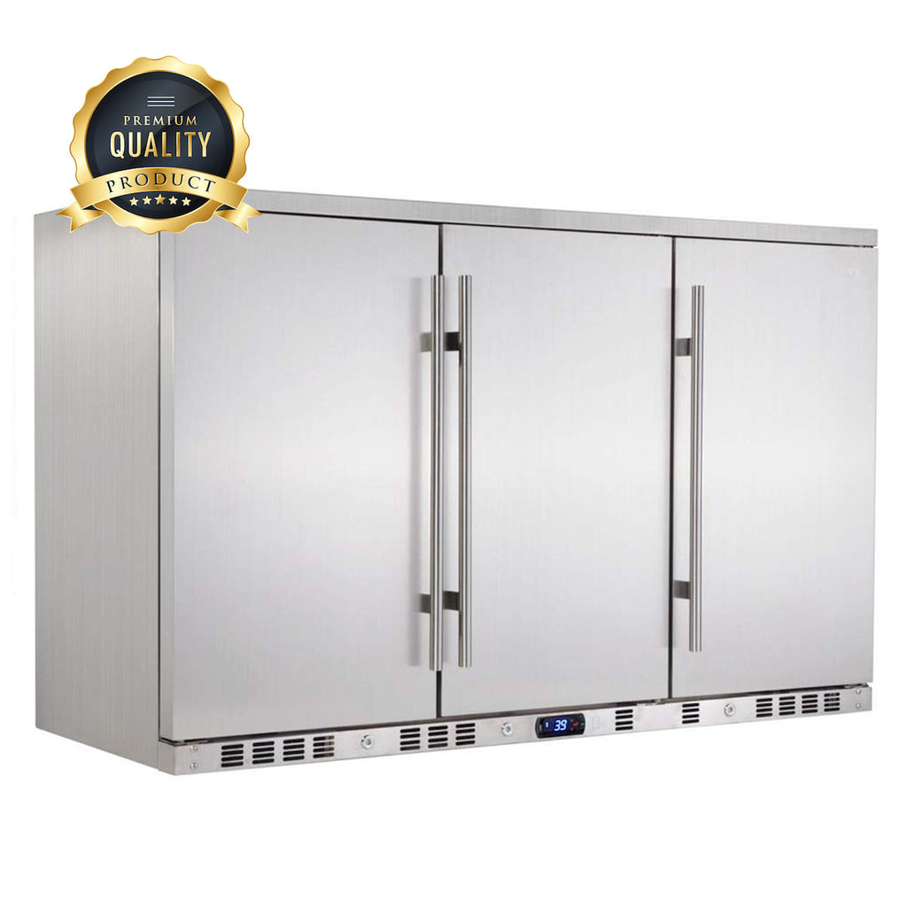 KingsBottle 53 Inch Solid 3-Door Outdoor Beverage Drinks Cooler - KBU328ASD