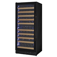 Allavino Reserva Series 119 Bottle 55" Tall Dual Zone Left Hinge Black Glass Wine Refrigerator- VSW11955D-2BGL