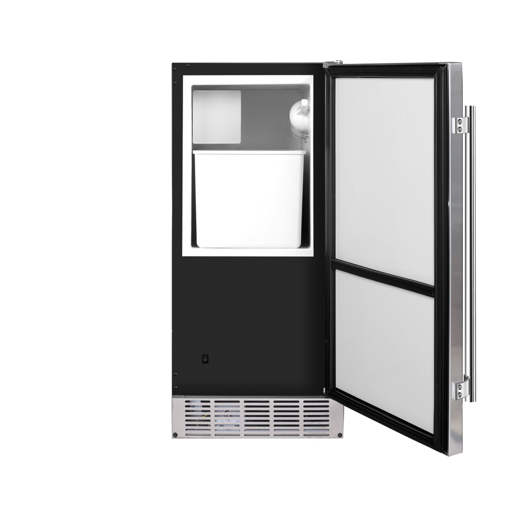 EdgeStar 15 Inch Wide Built-In Ice Maker with 25 Lbs. Storage Capacity and Up to 25 Lbs. Daily Ice Production - IB250BL