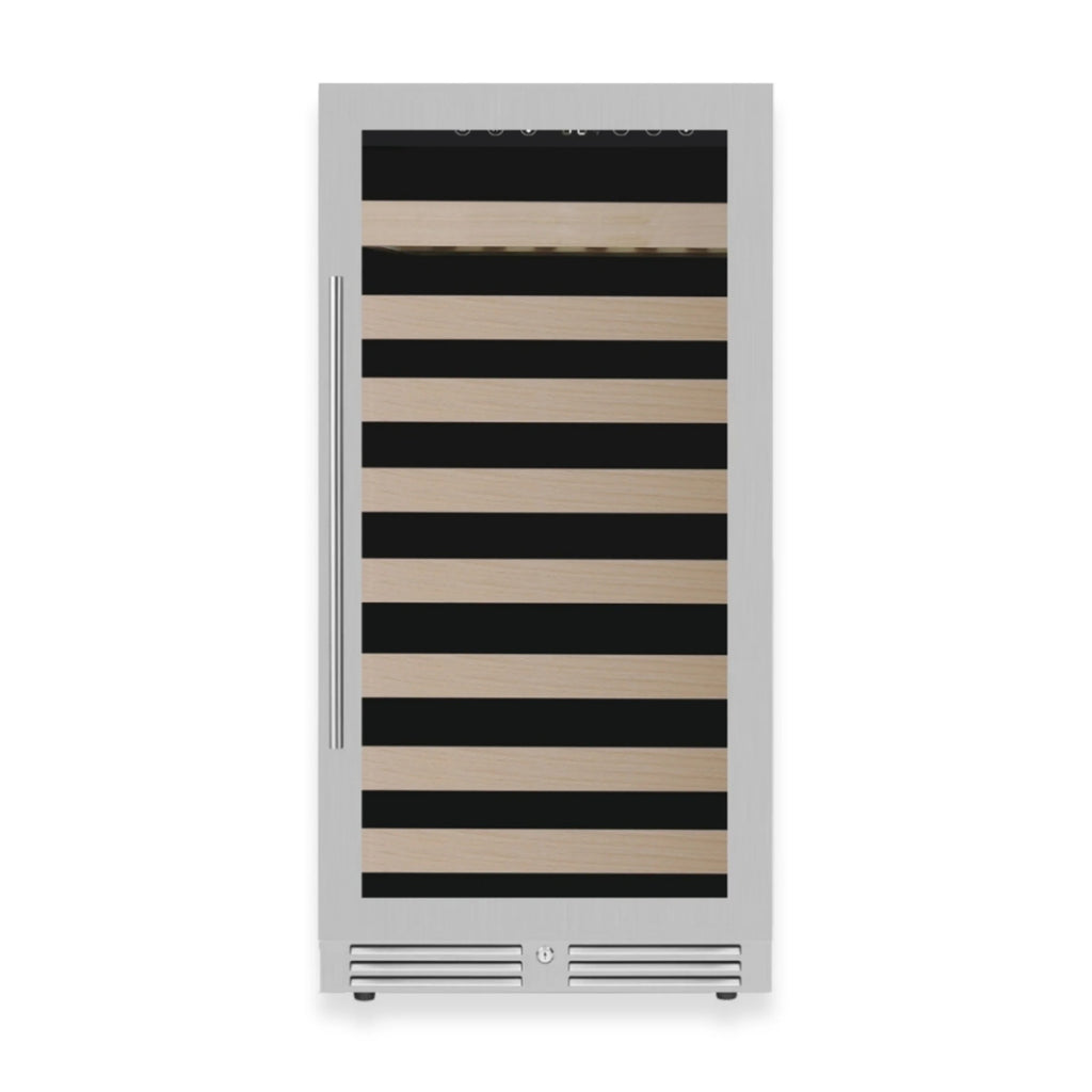 KingsBottle 47-Inch Height Single Zone Wine Cooler with Low-E Glass Door SKU: KBU265WX-SS RHH
